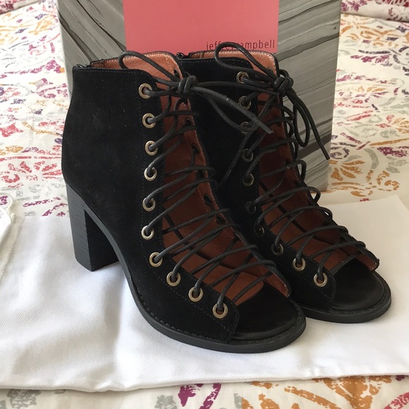 jeffrey campbell cors peep toe booties